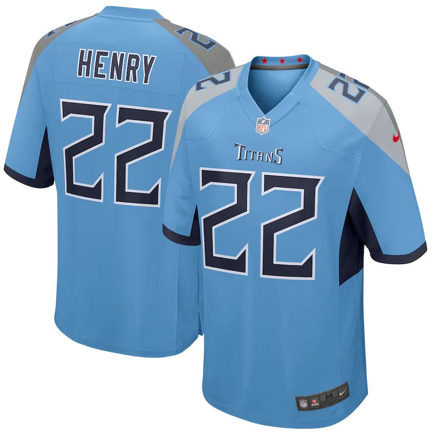 Men Tennessee Titans 22 Derrick Henry Nike Light Blue Player Game NFL Jersey